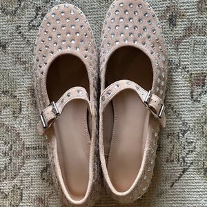 NWOT Suede with crystal Mary Janes size 9